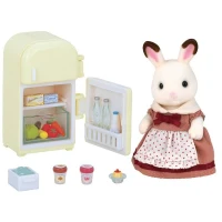 SYLVANIAN FAMILIES - 5014 - Set Maman Lapin Chocolat et Réfrigérateur avec Accessoires - Pour Enfants des 3 Ans(m-2)