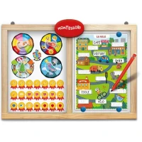 Tableau éducatif - LISCIANI - Montessori Pen - Super école - Activités journalieres - Roue des émotions - Écriture Montessori(m-2)