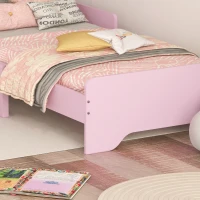 ZONEKIZ Pat pentru copii 3-6 ani 143 x 74 x 55 cm design nor somier cu lamele inclus cameră modernă roz(m-4)