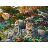 Puzzle 1500 pieces Loups au printemps, Adultes & enfants des 14 ans, Puzzle de qualité supérieure 80x60cm, 12000719, Ravensburger(m-1)