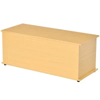 HOMCOM Cufăr de depozitare din lemn, taburet pentru depozitare cu capac pentru dormitor și sufragerie, sarcină max. 120 kg, 100x40x40 cm Natural(m-4)