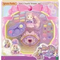 Coiffeuse Fille Poney - SYLVANIAN FAMILIES - Joy aux cheveux roses - Accessoires de coiffure inclus(m-4)