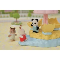 Figurines miniatures - SYLVANIAN FAMILIES - Le carrousel étoilé avec bébé panda(m-5)