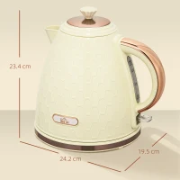 HOMCOM Fierbător, 2200 W, fereastră transparentă, filtru, fierbător rapid, bej(m-3)