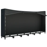 Outsunny Legnaia da Esterno in Metallo con Telo Impermeabile, Capacità 0.8m³, Struttura Regolabile, 235x31x116 cm, Nero(m-1)