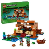 LEGO 21256 Minecraft La Maison de la Grenouille, Jouet avec Figurines d'Animaux, Personnages : Zombie et Explorateur(m-1)