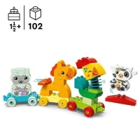 LEGO 10412 DUPLO My First Le Train des Animaux, Jouet a Roues pour Enfants, Animaux Créatifs a Construire(m-2)