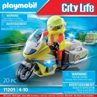 PLAYMOBIL 71205 Urgentiste avec moto, City Action Les Secouristes, effet lumineux, 20 pieces, Des 4 ans(m-2)