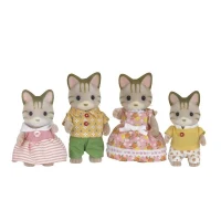 SYLVANIAN FAMILIES - 5180 - Famille Chat Tigre - Les Familles - Articulée et Habillée - A partir de 3 ans(m-2)