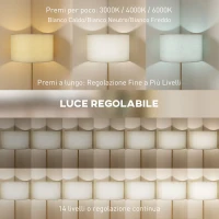 HOMCOM Lampă de Podea cu Telecomandă și Luminozitate Reglabilă 3000K-6000K, Abajur din Material Textil, Auriu(m-4)