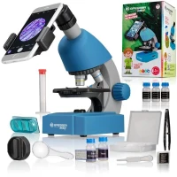Microscope 40x-640x - BRESSER JUNIOR - Éclairage LED - kit d'expérimentation - bleu(m-1)