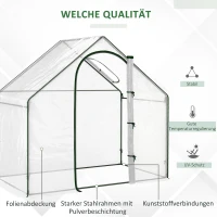 Outsunny Foliënkas, met loopruimte, dakvenster, oprolbare deur, frame van roestvrij metaal, afmetingen 180 x 100 x 168 cm, transparant(m-5)