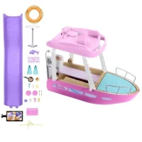 Barbie-Bateau de Reve-Coffret bateau, piscine, toboggan, accessoires HJV37(m-3)