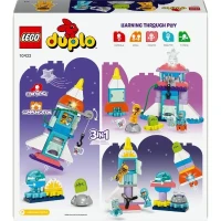 LEGO 10422 DUPLO L'Aventure en Navette Spatiale 3-en-1, Jouet de Construction de Fusée, Jeu Éducatif(m-6)