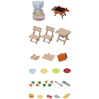 Figurine miniature - SYLVANIAN FAMILIES - La fille éléphant et son set de pique-nique(m-2)