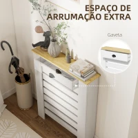 HOMCOM Cobertura para Radiador com Gaveta Cobertura para Radiador de MDF para Sala de Estar Dormitório Corredor 78x19x95,5 cm Branco(m-6)