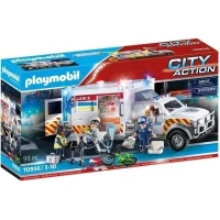 PLAYMOBIL 70936 Ambulance américaine avec secouristes et blessé, City Action, Les Secouristes(m-1)