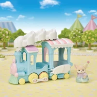 Train a vapeur pour enfant - SYLVANIAN FAMILIES - Bébé Fennec inclus - Sieges animés - Jusqu'a 5 personnages(m-2)