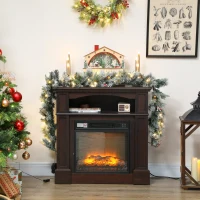 HOMCOM Ghirlanda Natalizia Ø25x180 cm con 50 Luci LED, Bacche e Pigne, in Plastica e Metallo, Verde e Bianco(m-8)