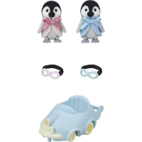 Poupée - SYLVANIAN FAMILIES - Les jumeaux Pingouin - Voiture et lunettes - Articulés(m-1)