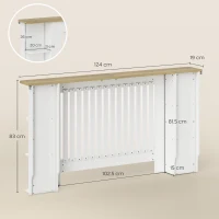 HOMCOM Acoperire Radiator cu Rafturi din MDF, Design Modern cu Șipcă, pentru Living și Dormitor, 152x19x83 cm, Alb(m-3)