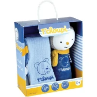 T'choupi Baby Coffret Naissance avec Doudou et Peluche Hochet +/- 25 cm - JEMINI - Idéal pour un cadeau de naissance.(m-1)