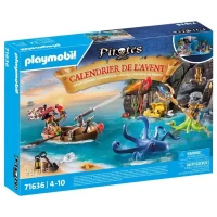 PLAYMOBIL 71636 Calendrier l'Avent Pirate, 24 surprises, 98 pieces, Des 4 ans(m-1)
