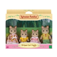 SYLVANIAN FAMILIES - 5180 - Famille Chat Tigre - Les Familles - Articulée et Habillée - A partir de 3 ans(m-3)