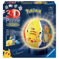 Puzzle 3D Ball illuminé Pokémon - Ravensburger - 72 pieces numérotées - Socle lumineux - A partir de 6 ans(m-1)