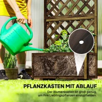 Outsunny plantenbak met latwerk, massief hout, 72,5 x 31,5 x 149,5 cm(m-5)