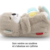 Fisher-Price - Ma Loutre Câlins Bonne Nuit - Peluche Veilleuse Bébé Musicale et Lumineuse - Jouet d'Eveil - Des la naissance FXC66(m-6)