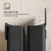 HOMCOM 8 L Mülleimer, freistehend oder hängend platzierbar, Edelstahl, Schwarz(m-5)