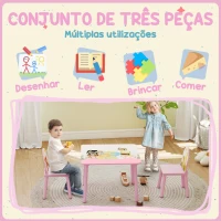 AIYAPLAY Mesa e Cadeiras para Crianças com Estampados de Animais para Meninos e Meninas de 3-8 Anos para Casa Escola Infantil Rosa(m-4)