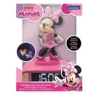 Réveil digital Minnie 3D avec veilleuse lumineuse et effets sonores - LEXIBOOK - Pile - Rose et noir(m-3)