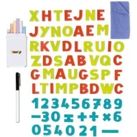 Smoby - Tableau en bois double face - Ardoise craie et Blanche magnétique - Pliable et hauteur ajustable - 80 accessoires - Dés 3ans(m-3)