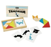 Jeu de tangram en bois - JEUJURA - 8144 - Coffret en bois - 7 pieces - 30 modeles(m-1)