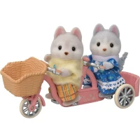 Figurines miniatures - SYLVANIAN FAMILIES - 5637 - Les freres et soeurs husky et leur tandem(m-2)