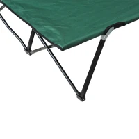Outsunny Double Camping Cot Bed, with Bag - Green(m-8)