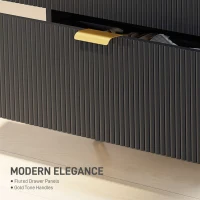 HOMCOM Elegant Four-Drawer Bedside Table - Black(m-5)