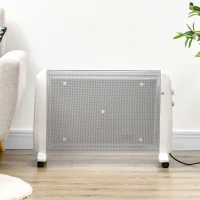 HOMCOM Încălzitor Electric 1000W/2000W Radiator din Mica cu 2 Niveluri de Putere pentru 15-20m² 79x27x54 cm Alb(m-4)