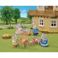 Figurines miniatures - SYLVANIAN FAMILIES - 5637 - Les freres et soeurs husky et leur tandem(m-3)