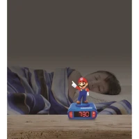 Réveil veilleuse digital LEXIBOOK - Super Mario - 3D lumineux et sonore - Bleu et rouge - Enfant(m-3)