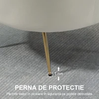 Homcom Fotoliu Vintage Catifea Crem – Retro & Elegant(m-7)