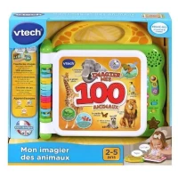 VTECH - Mon Imagier Bilingue - 100 Animaux - Livre interactif bilingue - Pour Enfant - Pile - Multicolore(m-2)