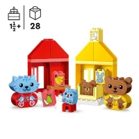 LEGO 10414 DUPLO My First Mes Rituels Quotidiens - Le Repas et le Coucher, Jouet Social, 4 Figurines Animales(m-2)