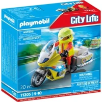 PLAYMOBIL 71205 Urgentiste avec moto, City Action Les Secouristes, effet lumineux, 20 pieces, Des 4 ans(m-1)