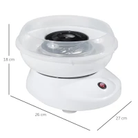 HomCom Macchina per Zucchero Filato, bianco, 27x26x18cm(m-3)
