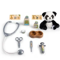 Smoby - Mallette vétérinaire - 1 peluche panda et de nombreux accessoires - Produit 2 en 1 : Cage de transport(m-2)