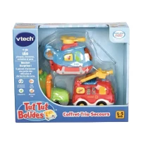Coffret Trio Secours - VTECH - Tut Tut Bolides - Camion de pompiers, tracteur et hélico - 1 a 5 ans(m-2)