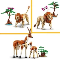 LEGO 31150 Creator 3en1 Les Animaux Sauvages du Safari, Jouet avec Figurines d'Animaux, Girafe, Gazelles et Lion(m-4)